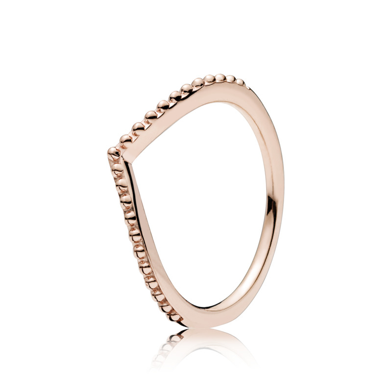 pandora sparkling wishbone ring rose gold