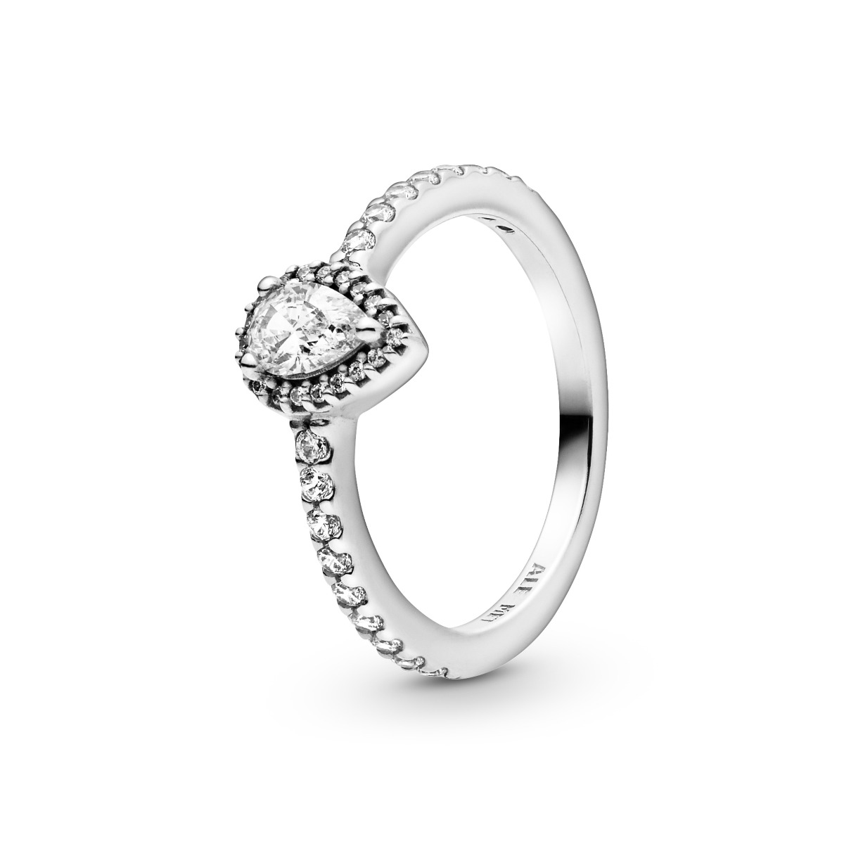 Classic Teardrop Halo Ring In Sterling Silver - PandoraShop Online