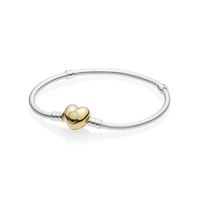 Pandora Moments Heart Clasp Snake Chain Bracelet