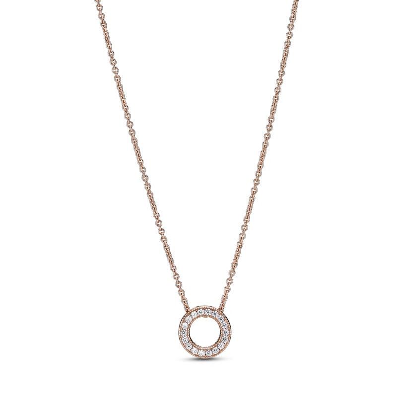 pandora silver cz necklace