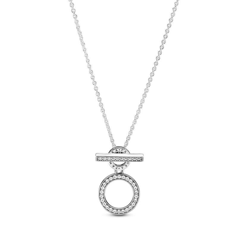 pandora necklace circle silver