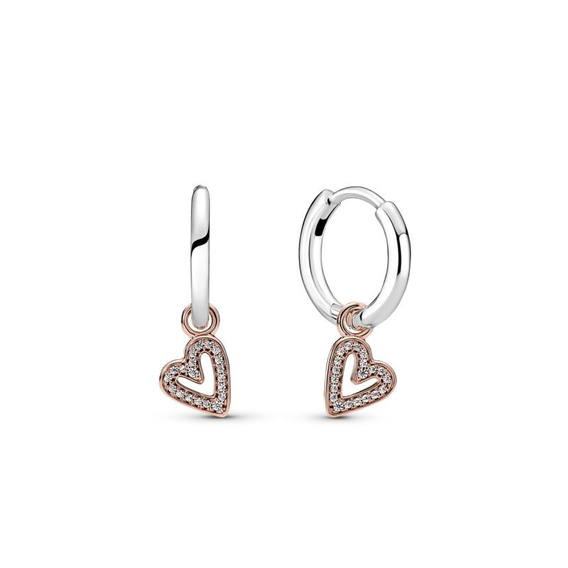 rose gold pandora hoop earrings