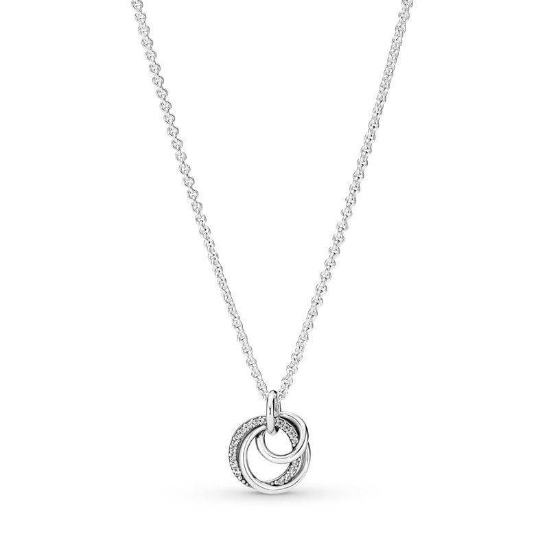 pandora sterling silver heart necklace