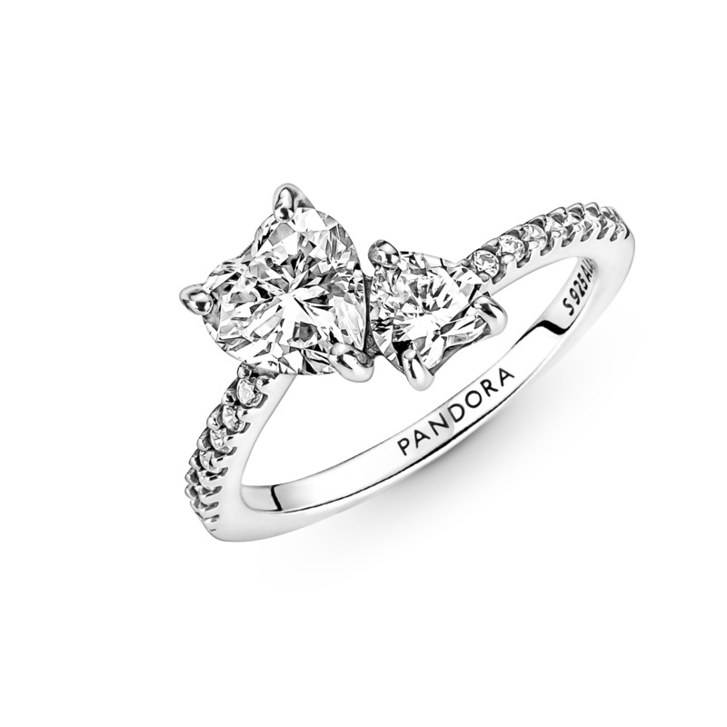 pandora ring double heart